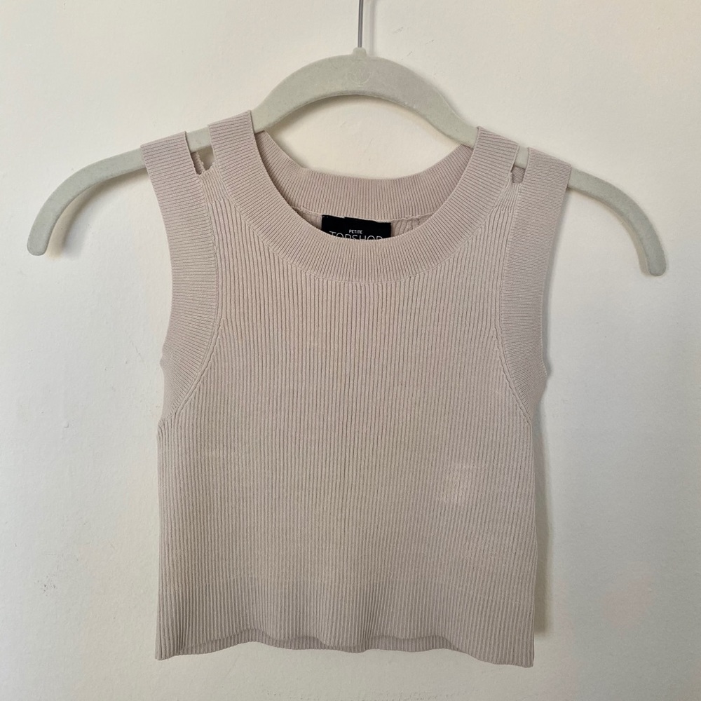 Topshop Ribbed Grey Crop Top NWT